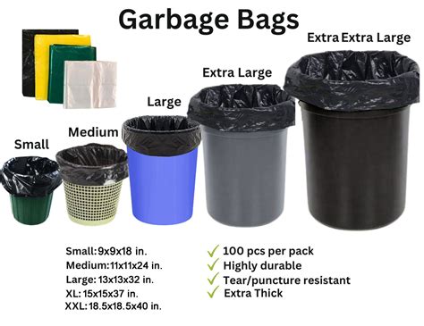 100Pcs Garbage Bag Black Thick Disposable Plastic Trash Bag Small