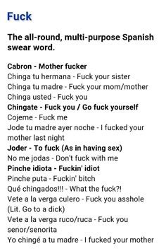 11 Best Spanish Swear Words Ideas Spanish Swear Words Spanish
