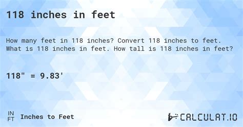 118 Inches Converted: Feet Measurement Revealed!