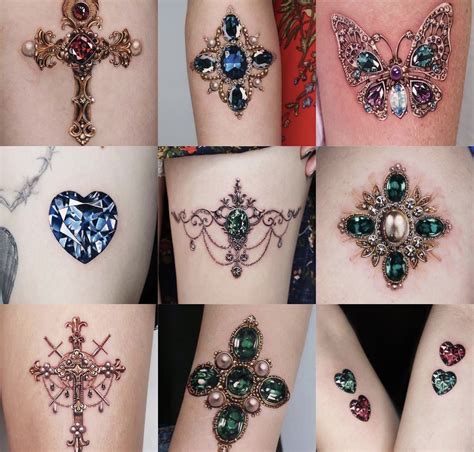 12 Stunning Jewel Tattoo Designs For A Touch Of Glamour Artofit