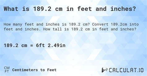 189 cm in Feet: Accurate Conversion Revealed!