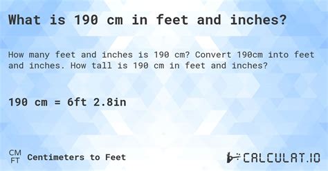 Convert 190 cm to Feet: Simple and Accurate Height Conversion Guide