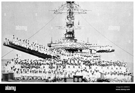 1918 Us Navy Naval Sailors Uss Texas New York Class Dreadnought