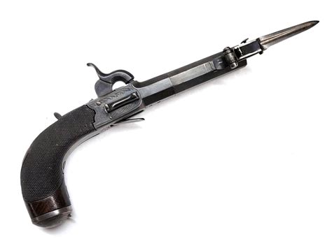 19Th Century Collins London Bayonet Percussion Pistol Warpath