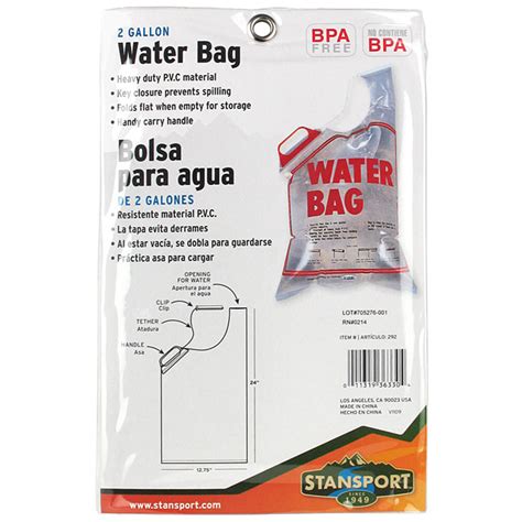 2 Gallon Water Storage Bag Water Filters Purification Stanport 292