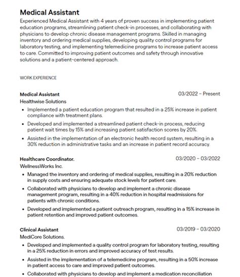 2023 Medical Office Assistant Resume Example Guidance Tealhq