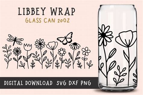 20Oz Daisy Libbey Glass Can Svg Fresh Beginnings Glass Can Full Wrap