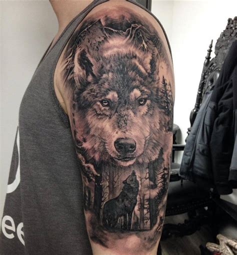24 Cool Wolf Tattoo Ideas For Shoulder Petpress