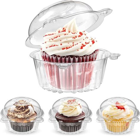 25Pcs Individual Cupcake Container Plastic Clear Cupcake Temu