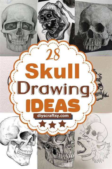 28 Skull Drawing Ideas How To Draw Skull Diyscraftsy