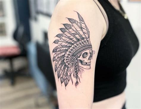 30 Amazing Indian Skull Headdress Tattoo Ideas For 2022 Tattooicon