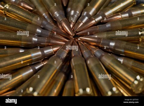 308 Caliber Ammunition Lying In A Circle Stock Photo Alamy