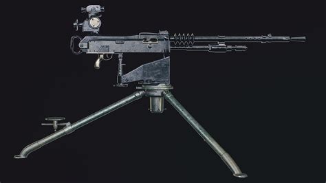 3D Model Hotchkiss M1914 Machine Gun Vr Ar Low Poly Cgtrader