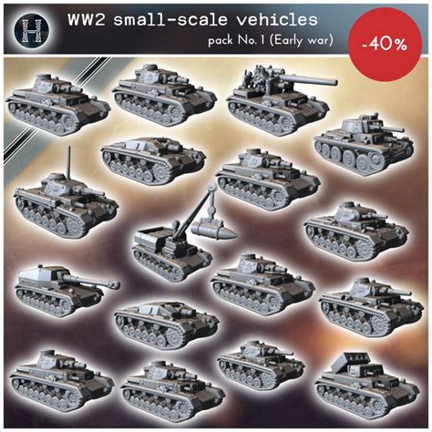 3D Printable Ww2 Small Scale Vehicles Pack No 1 Early War German