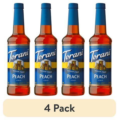 4 Pack Torani Sugar Free Peach Flavoring Syrup 25 4 Fl Oz Walmart Com