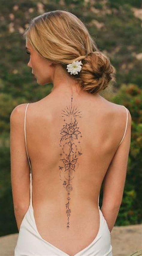 40 Spine Tattoo Ideas For Women Art And Design Tattoos Flower