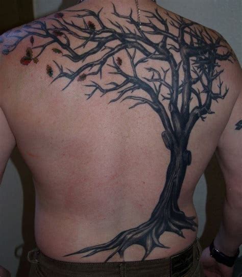 40 Tree Back Tattoo Designs For Men Wooden Ink Ideas