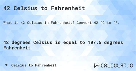 Convert 42 Celsius to Fahrenheit Effortlessly
