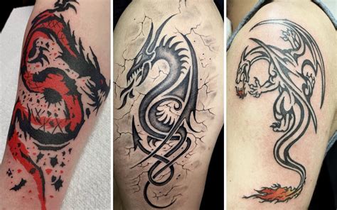 43 Incredible Tribal Dragon Tattoos To Mark Your Territory