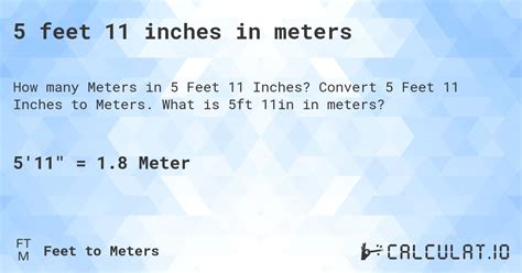 45 Feet 11 Inches In Meters Calculatio