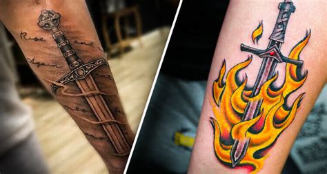 50 Sharp Sword Tattoo Designs Symbolism Of Warriors