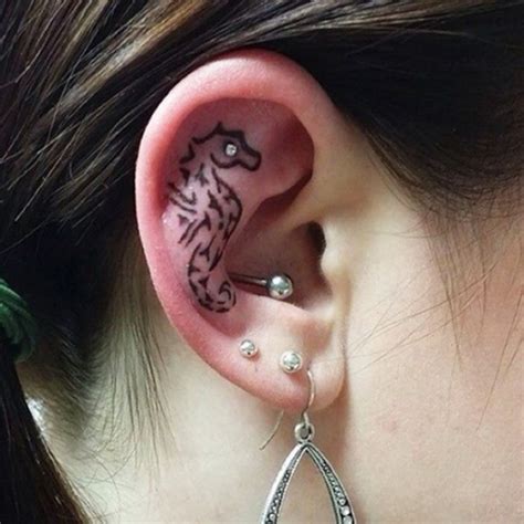 60 Pretty Designs Of Ear Tattoos 2017