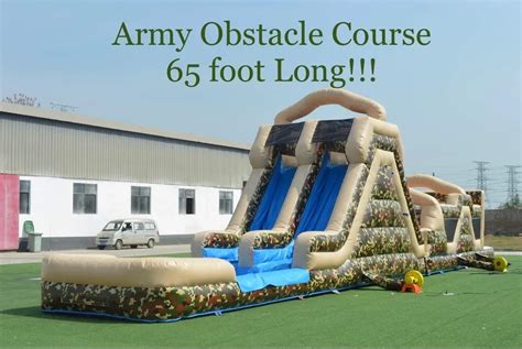 65 Foot Long Army Obstacle Course Inflatable Rentals In Statesboro