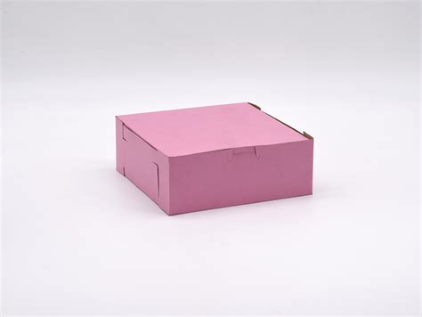 6X6x3 Pink Bakery Cake Boxes 250 Pack 1 Piece Lock Corner Nashville Wraps