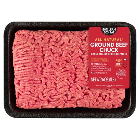 80% Lean / 20% Fat Ground Beef Chuck, 5 Lb Roll, Fresh, All Natural* -  Walmart.com