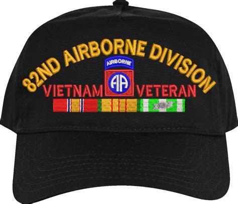 82Nd Airborne Division Vietnam Veteran Embroidered Cap With Ribbons 82Nd Airborne Division Vietnam Veteran Embroidered Cap With Ribbons