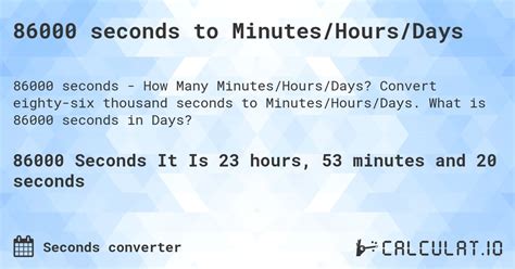 86000 Seconds To Hours