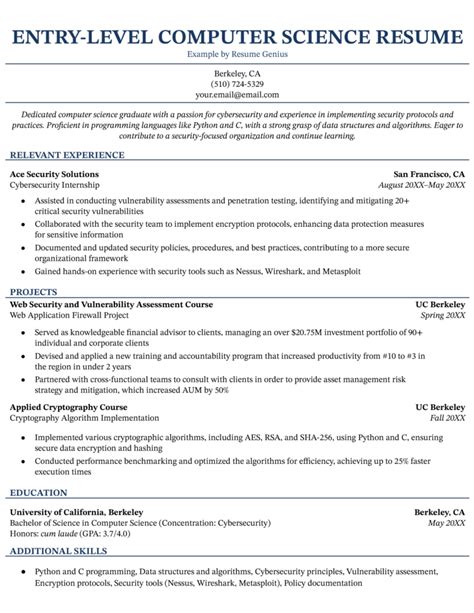 9 Entry Level Computer Science Resume Examples For 2024 9 Entry Level Computer Science Resume Examples For 2024