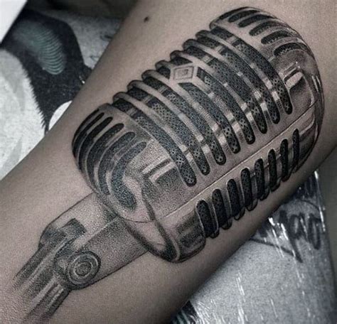 90 Lifelike Microphone Tattoo Designs For Men