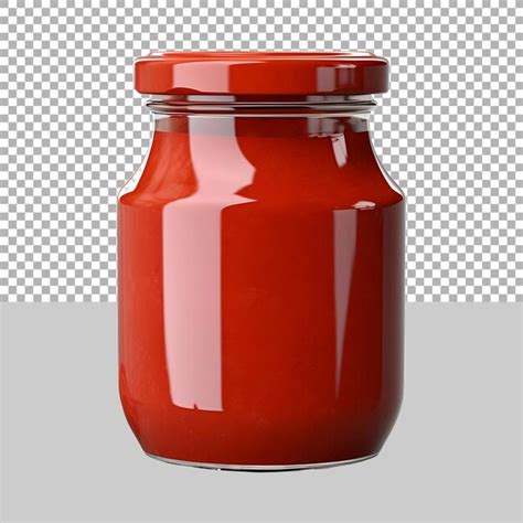 A Jar Of Ketchup With A Spoon Next To It Premium Ai Generated Image