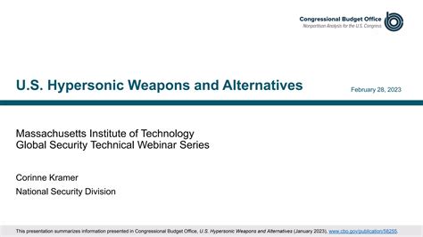A Presentation About U S Hypersonic Weapons And Alternatives Pdf