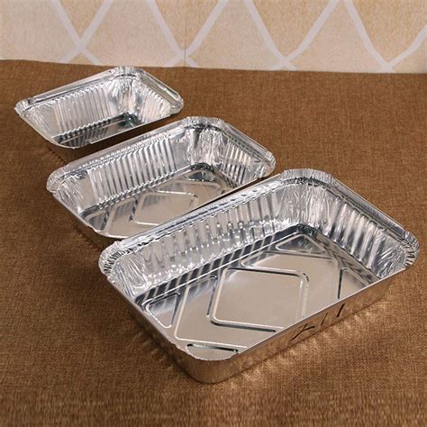 Achicoo 10Pcs Disposable Lunchbox Tinfoil Pan Takeaway Packing Aluminum