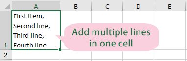 Add Multiple Lines In One Cell In Excel Easy Guide