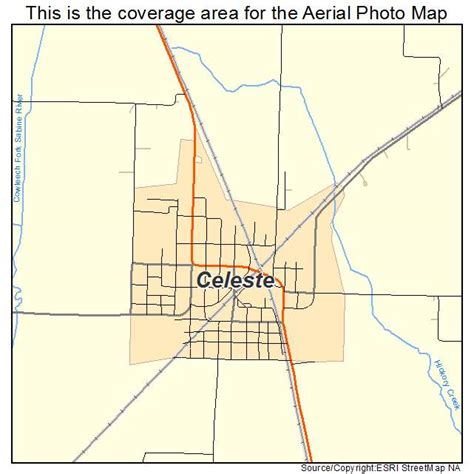 Aerial Photography Map Of Celeste Tx Texas