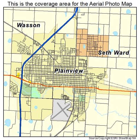 Aerial Photography Map Of Plainview Tx Texas