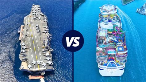 Aircraft Carrier Vs Cruise Ship Giant Size Comparison