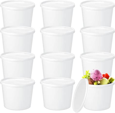 Amazon Com 12 Pcs 1 Gallon Ice Cream Buckets With Lids 135 Oz Round