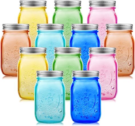Amazon Com 12 Pieces 32 Oz Colored Mason Jars Glass Mason Jars With