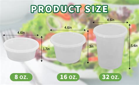 Amazon Com 50 Sets 16 Oz Plastic Deli Disposable Food Storage