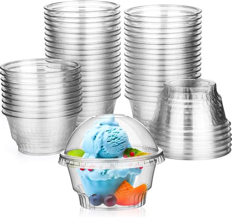 Amazon Com 5Oz Plastic Cups With Dome Lids Set Of 50 Disposable
