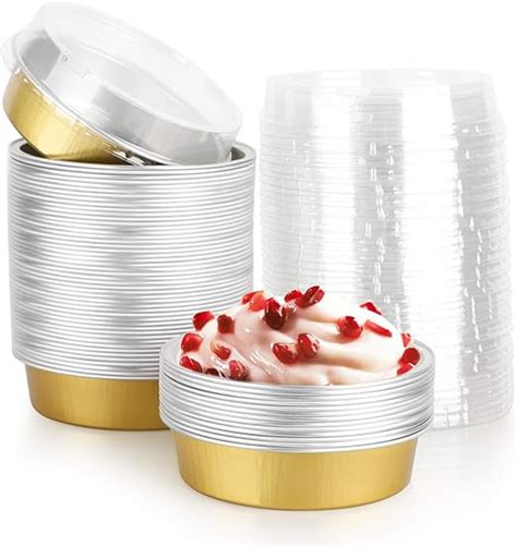 Amazon Com Beasea Aluminum Cupcake Pans With Lids 4 Inch 50 Pack