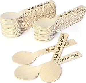 Amazon Com Custom Disposable Wooden Spoon Personalized Engraved Name Logo Text Wooden Coffee Stir Spoons Ice Cream Spoons For Birthday Party Bridal Shower Wedding Favor Decors 1 18X3 94Inch 3X10cm Home Kitchen
