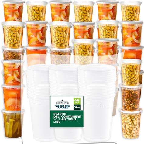Amazon Com Deli Soup Quart Containers With Lids 32 Oz 48 Pack
