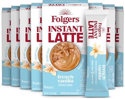 Amazon Com Folgers French Vanilla Flavored Instant Latte 4 Single