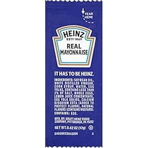 Amazon Com Heinz Mayonnaise Single Serve Packages 0 42 Oz Pack Of 200