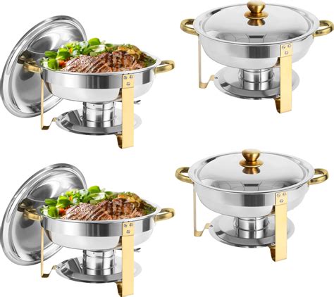 Amazon Com Honhpd 1Pcs Chafing Dish Buffet Set 6 8Qt Gold Round Amazon Com Honhpd 1Pcs Chafing Dish Buffet Set 6 8Qt Gold Round